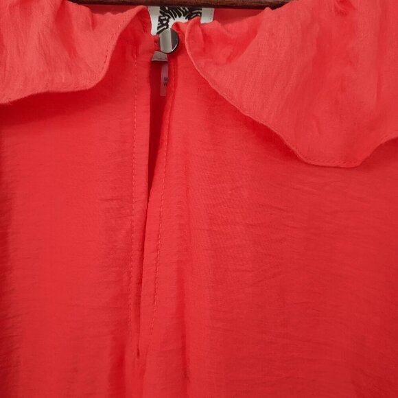 Anne Klein Sleeveless Flutter Collar Orange Dress Size 16 - Picture 9 of 11